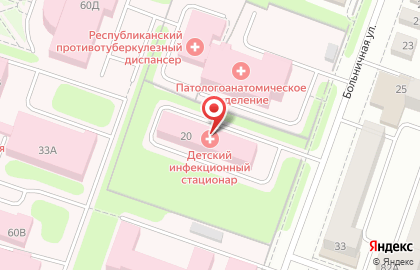 Больница Йошкар-Олинская детская городская больница на Больничной улице на карте