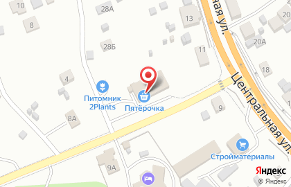 Супермаркет Пятёрочка на Центральной улице на карте