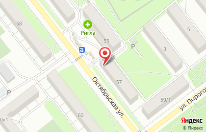 Магазин продуктов Дубки на Октябрьской улице на карте