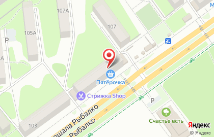 Магазин товаров смешанного типа на улице Маршала Рыбалко на карте