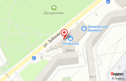 Автомат по продаже питьевой воды на улице Зубковой на карте