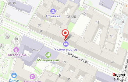 Гостиница У семи мостов на карте