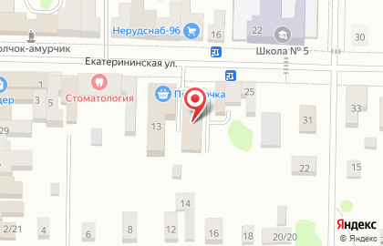 Супермаркет Пятёрочка, супермаркет на Екатерининской улице на карте