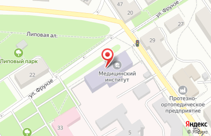 Республиканская больница им. В.А. Баранова на улице Фрунзе на карте