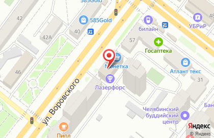 Лазертаг-арена Лазерфорс на улице Воровского на карте