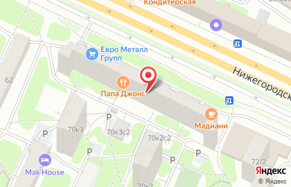 Школа танцев Юный Артист на Нижегородской улице на карте