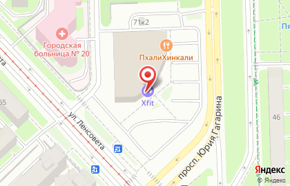 Фитнес-клуб X-FIT Гагаринский на проспекте Юрия Гагарина на карте