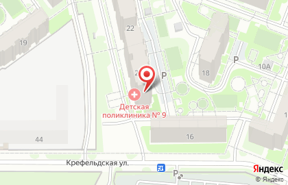 Детская городская клиническая больница Детская поликлиника №9 на карте