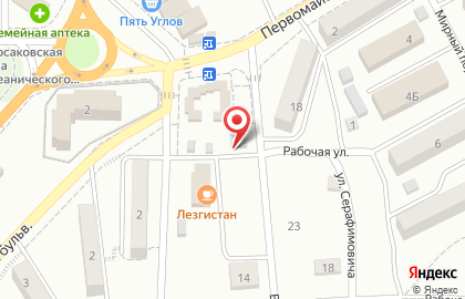 Зоомагазин Доберман на Первомайской улице на карте