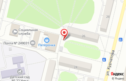 Киоск хлебобулочных изделий на улице Курчатова на карте