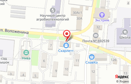 Магазин товаров смешанного типа Скарлетт на карте