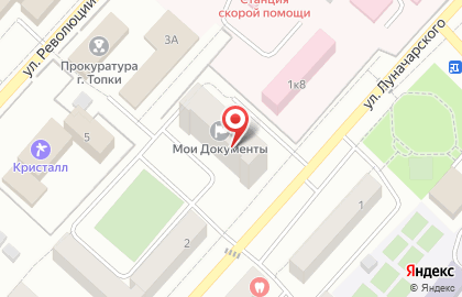 Суши-бар Японка на улице Луначарского на карте