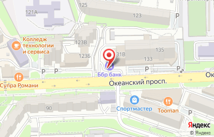 Банкомат ББР Банк в Первореченском районе на карте
