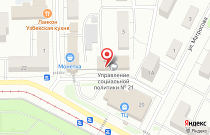 Управление социальной политики №21 на улице Металлургов на карте