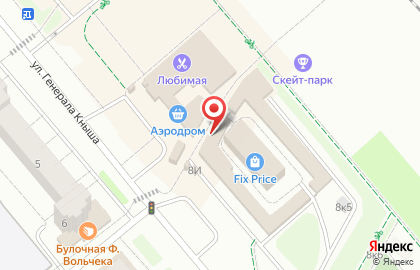 Зоомагазин Сытая Муська на улице Генерала Кныша на карте