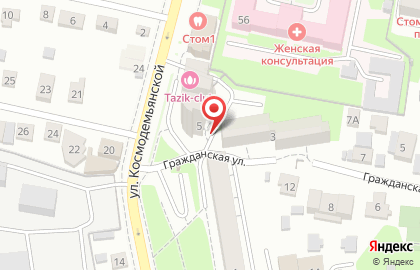 Вельможа на улице Космодемьянской на карте