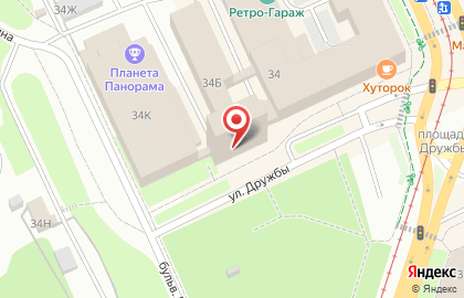 Медведь на улице Дружбы на карте