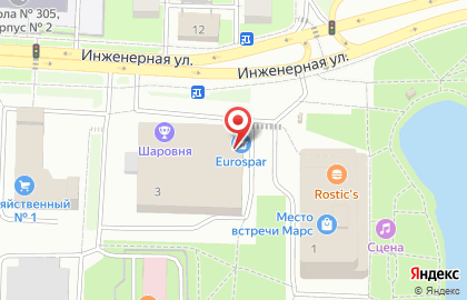 Супермаркет Eurospar в Москве на карте