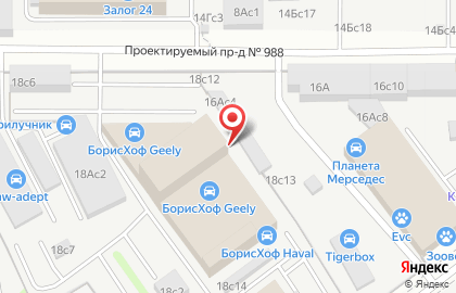 Автосалон Inchcape Holding в Хорошёвском районе на карте