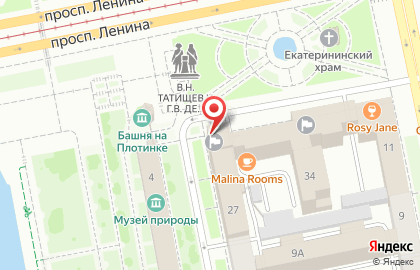 Банкомат Уральский банк Сбербанка России на площади 1905 года на карте