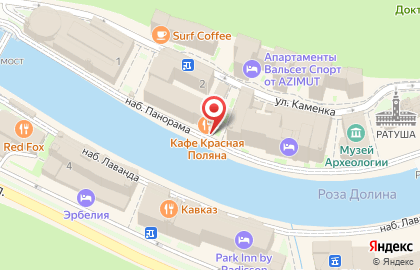 Кафе Красная поляна в Адлерском районе на карте