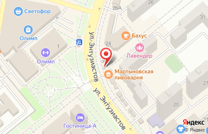 Киоск печатной продукции Буквоедъ на улице Энтузиастов на карте