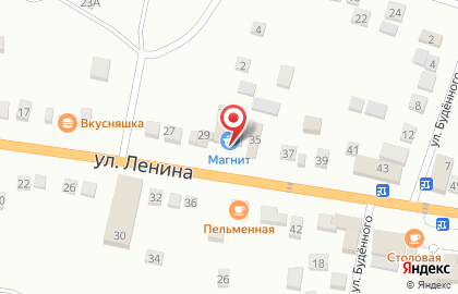 Супермаркет Магнит у дома на улице Ленина на карте
