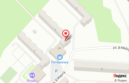 Супермаркет Пятёрочка на улице 8 Марта на карте