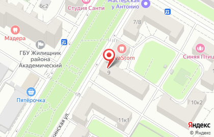 Московская служба психологической помощи населению на метро Академическая на карте