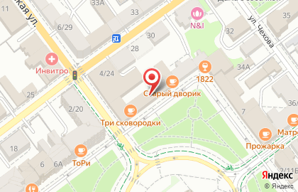 Ресторан Старый дворик на площади Ленина на карте
