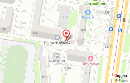 Киоск по продаже фруктов и овощей в Барнауле на карте