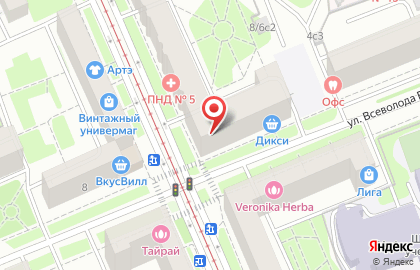 Психоневрологический диспансер №5 на улице Костякова на карте