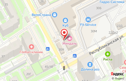 Сеть химчисток и прачечных самообслуживания Лавандерия на Полтавской улице на карте