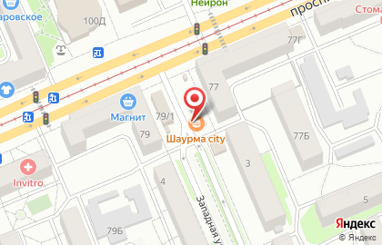 Продовольственный магазин Западный на карте