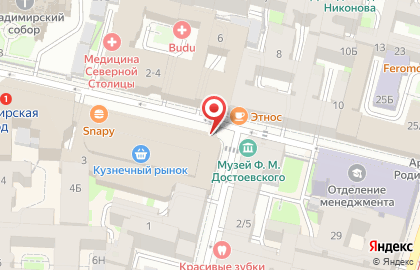 Магазин домашнего текстиля в Кузнечном переулке на карте