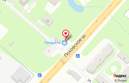 Киоск по продаже фруктов и овощей в Великом Новгороде на карте