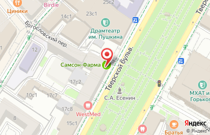 Аптека Самсон-Фарма на Тверском бульваре на карте