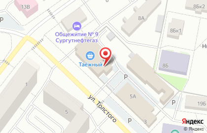 Супермаркет Пятёрочка на улице Толстого на карте