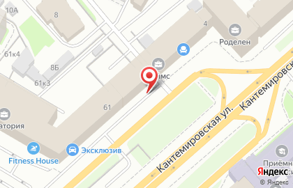 Кафе-бар Маэстро на Кантемировской улице на карте