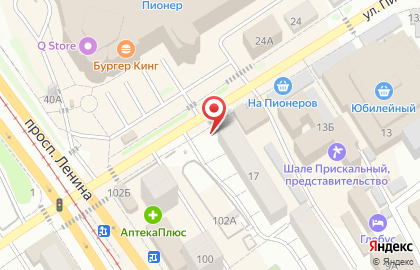 Киоск по продаже фруктов и овощей в Барнауле на карте
