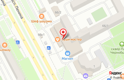 Ресторан доставки японской кухни Суши Мастер на проспекте Ленина на карте