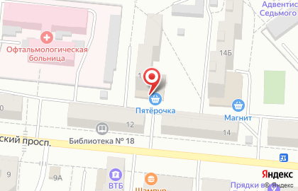 Универсам Пятёрочка на Октябрьском проспекте на карте