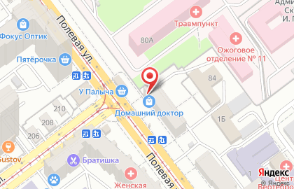 Киоск по продаже фруктов и овощей на Полевой улице на карте