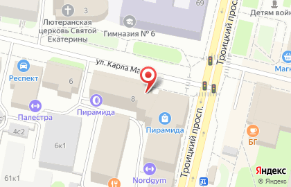 Курьерская служба Dimex на Троицком проспекте на карте