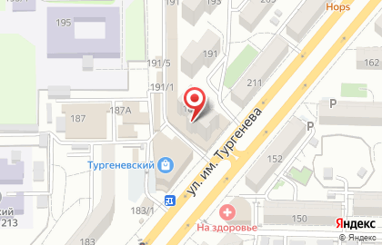 Кафе на ул. Тургенева на карте