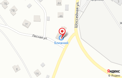 Супермаркет Ближний на Шоссейной улице на карте