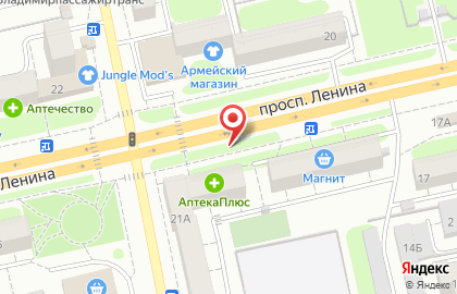 Центральная на проспекте Ленина на карте