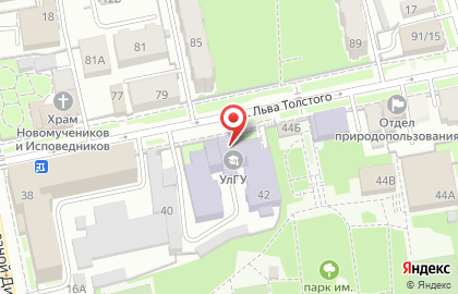 Ульяновский государственный университет на улице Льва Толстого на карте
