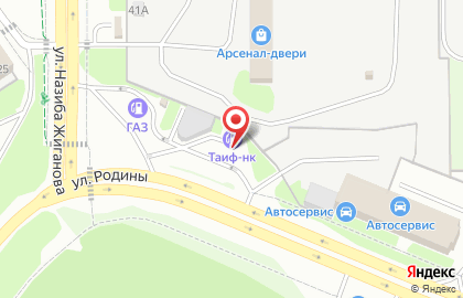 Таиф-нк азс на улице Родины, 43б на карте