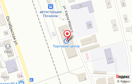 Супермаркет Пятёрочка на улице Карла Маркса на карте